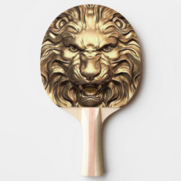 Raquette De Ping Pong Tête de lion doré. Personnalisez