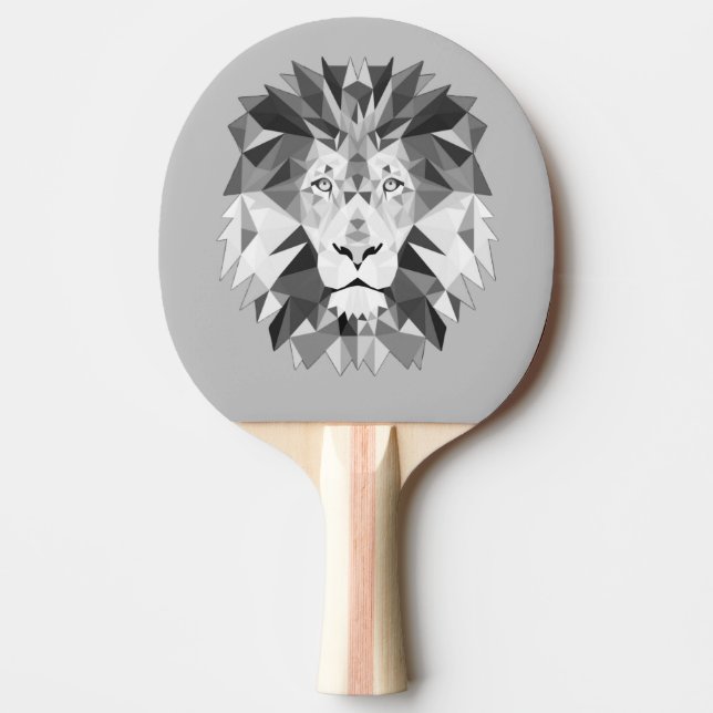 Raquette De Ping Pong Tête de Lions géométriques argentés (Devant)