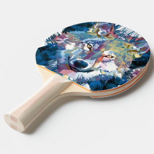 Raquette De Ping Pong Tête de loup gris - Loup