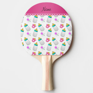 Raquette De Ping Pong Tétine blanche nommée de hochet de biberon