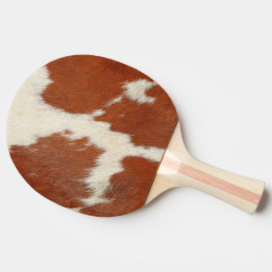 Raquette De Ping Pong texture Brown et blanche de la vache