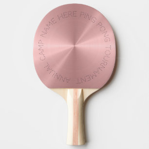 Raquette De Ping Pong Texture métallique métallique radiale Rose perso