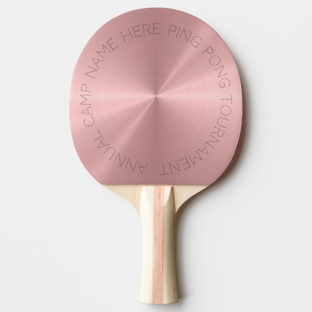 Raquette De Ping Pong Texture métallique métallique radiale Rose personn (Devant)