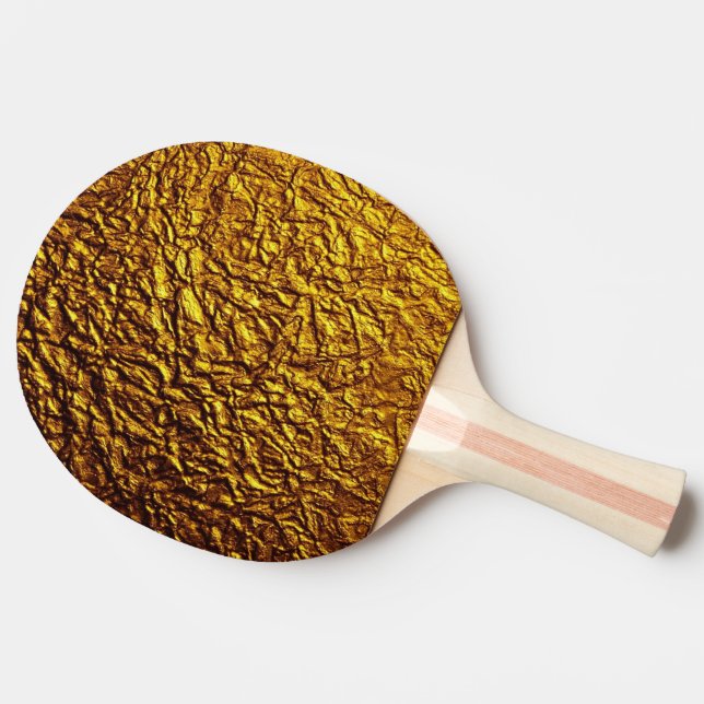 Raquette De Ping Pong textures brillantes de motif d'or (Côté)