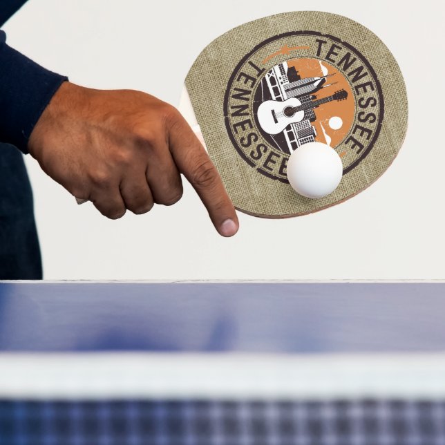 Raquette De Ping Pong Timbre de voyage Rustique Retro Tennessee (Insitu)