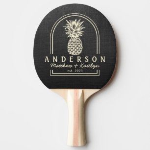Raquette De Ping Pong Toile de fond noire avec arche de mariage en forme