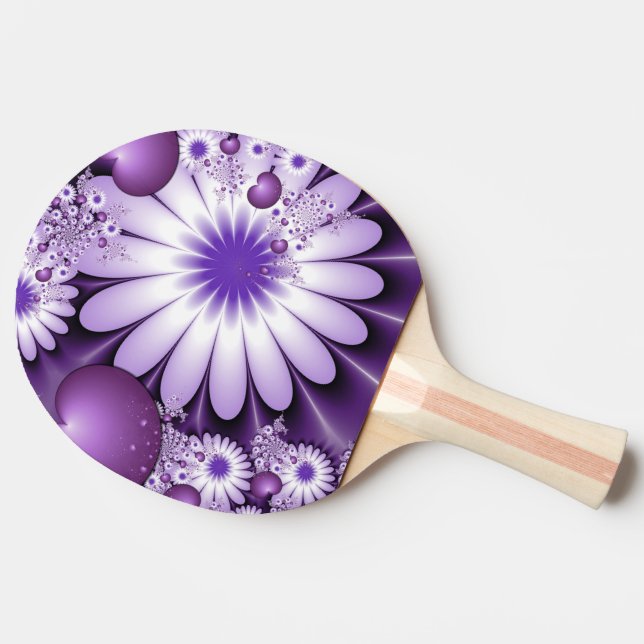 Raquette De Ping Pong Tomber dans l'amour Fleurs Abstraites et Coeurs Fr (Côté)