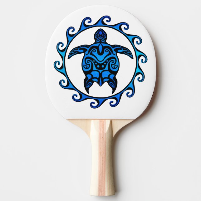 Raquette De Ping Pong Tortue tribale bleue Sun (Devant)
