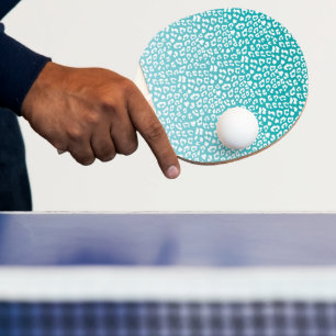 Raquette De Ping Pong Tourquoise Leopard Patters