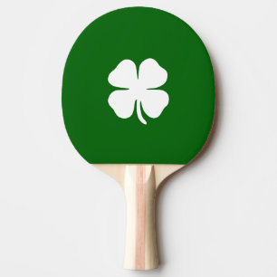 Raquette De Ping Pong Trèfle Vert Rayé Chanceux Irlandais