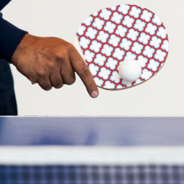 Raquette De Ping Pong Trellis blanc et rouge, treillis, Quatrefoil