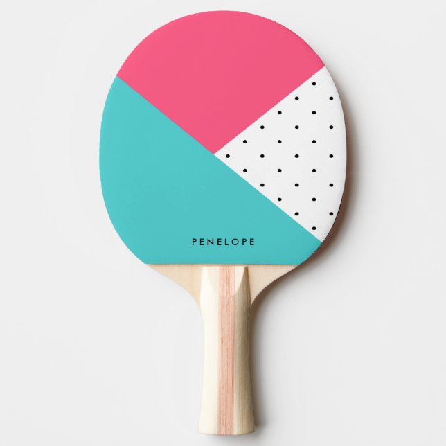 Raquette De Ping Pong Triangles Motif Abstrait (Devant)