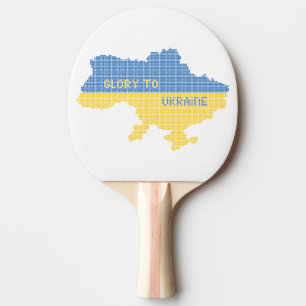 Raquette De Ping Pong Tricot Ukraine texte de la carte d'Etat Gloire à l