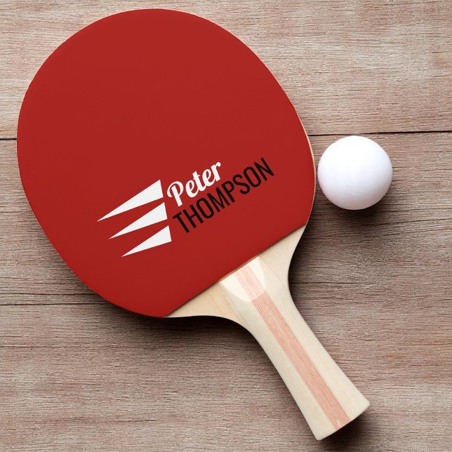 Raquette De Ping Pong trois bandes de style rouge (Créateur téléchargé)