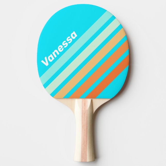 Raquette De Ping Pong Tropic Splash Angled Striping with Name (Devant)
