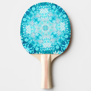 Raquette De Ping Pong Turquoise Aqua Blue Floral