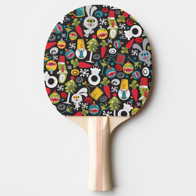 Raquette De Ping Pong Ugly Christmas and Happy New Year (Devant)