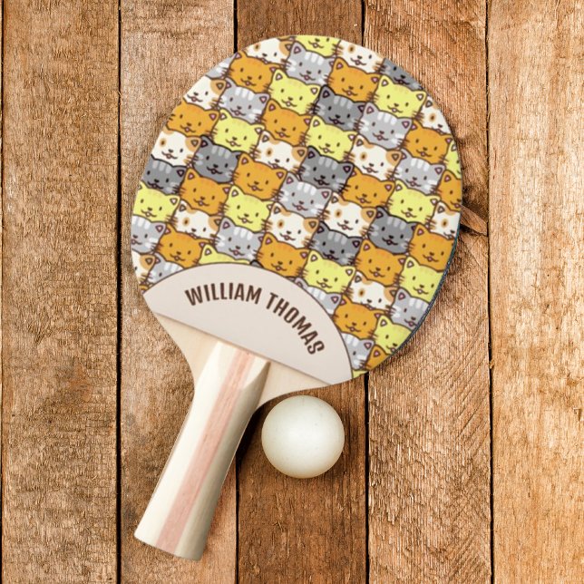 Raquette De Ping Pong Un Motif de chats personnalisé (Créateur téléchargé)