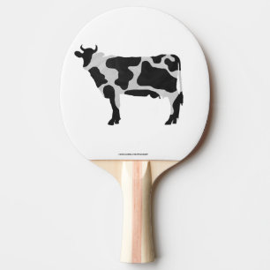 Raquette De Ping Pong Vache Noir et Blanc Silhouette