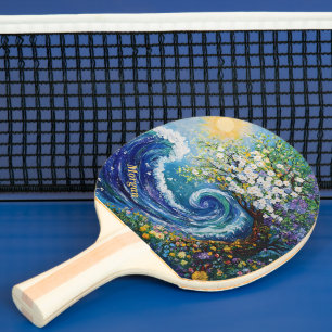 Raquette De Ping Pong Vague Whimsical Peinture impressionniste