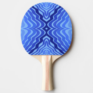 Raquette De Ping Pong Vagues bleues réfléchissantes Moderne Design abstr
