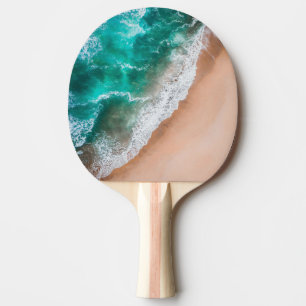 Raquette De Ping Pong Vagues sur la plage de sable