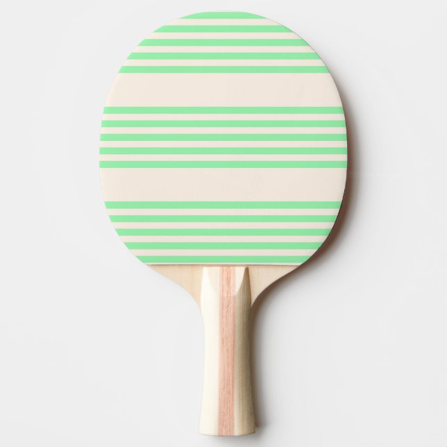 Raquette De Ping Pong Vert et beige cinq rayures motif (Devant)