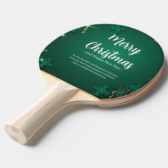 Raquette De Ping Pong Vert et blanc Jour de Noël simple Meilleur (Devant Angle)