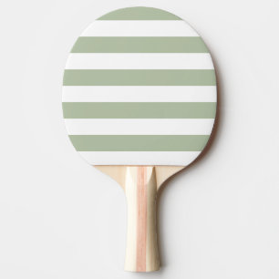 Raquette De Ping Pong Vert sauge clair et rayures blanches