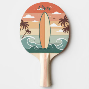 Raquette De Ping Pong Vibes Rétro Surf - Planche de Surf et Vagues