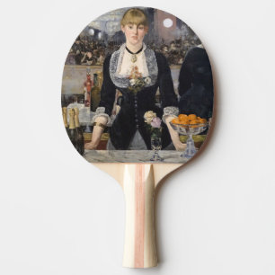Raquette De Ping Pong Victorian Barmaid Girl at Folies Bergere, France