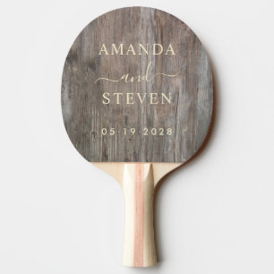 Raquette De Ping Pong Vieilles Planches Couple Nomme avec Mariage