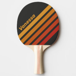 Raquette De Ping Pong Vintage Midnight Sunset Angled Striping with Name