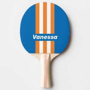Raquette De Ping Pong Vintage New Amsterdam Rayures avec Nom