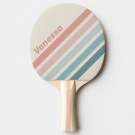 Raquette De Ping Pong Vintage Soft Sea Shell Angled Striping with Name