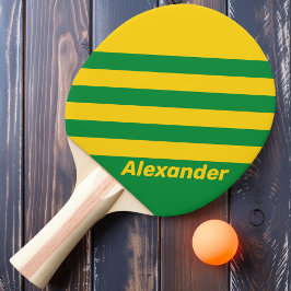 Raquette De Ping Pong Vintage Sport Tropical Palm Double bandes avec nom