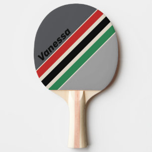 Raquette De Ping Pong Vintage VHS Rayures en angle avec nom
