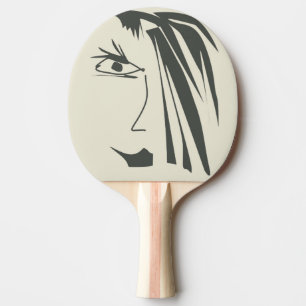Raquette De Ping Pong Visage Abstrait.
