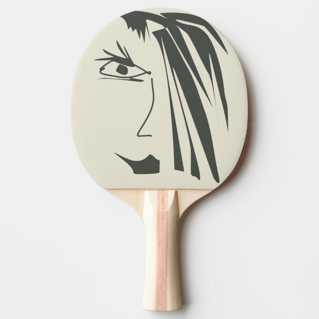 Raquette De Ping Pong Visage Abstrait. (Devant)