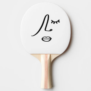 Raquette De Ping Pong Visage Abstrait minimaliste Design d'art moderne