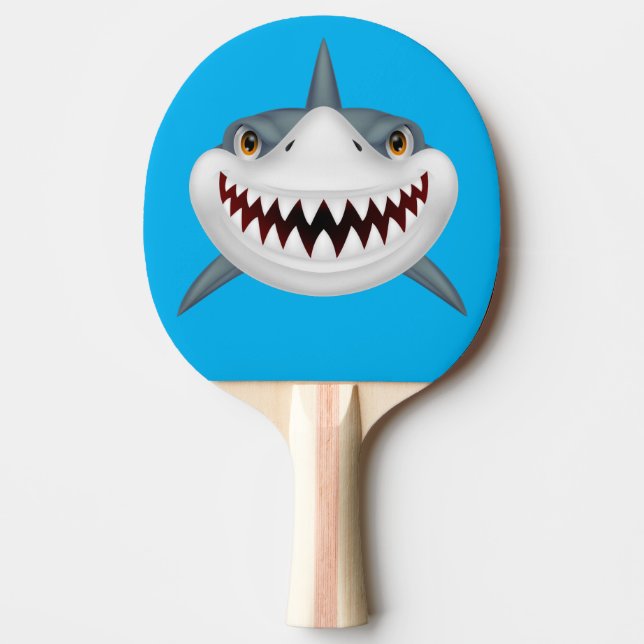 Raquette De Ping Pong Visage Animé de requin (Devant)
