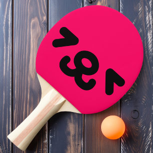 Raquette De Ping Pong Visage de Chien Joyeux Rose