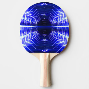 Raquette De Ping Pong Vortex rougeoyant graphique moderne, bleu -