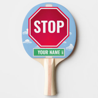 RAQUETTE DE PING PONG VOTRE NOM LANE STOP SIGNER