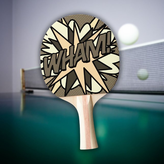 Raquette De Ping Pong WHAM Funny Retro Cool Comic Book (WHAM Funny Retro Cool Comic Book Ping Pong Paddle)