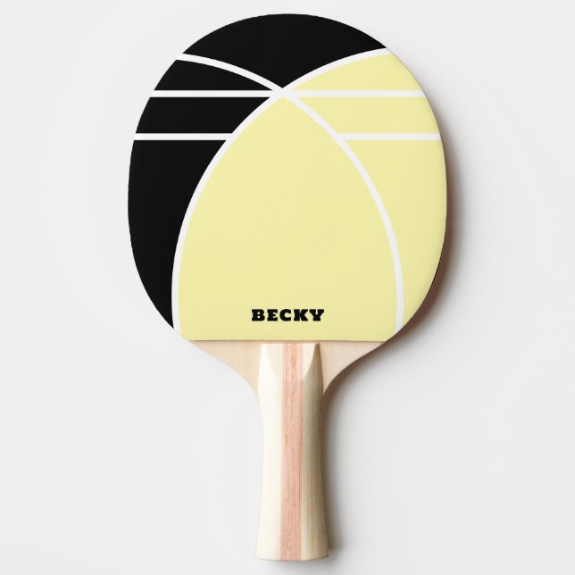 Raquette De Ping Pong Yellow and Black Personalized Ping Pong Paddle (Devant)
