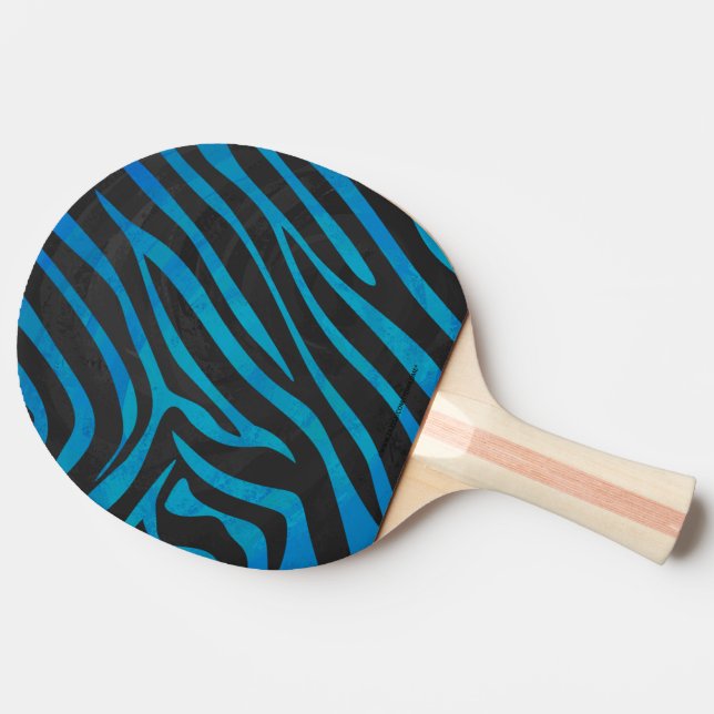 Raquette De Ping Pong Zebra Black et Blue Print (Côté)