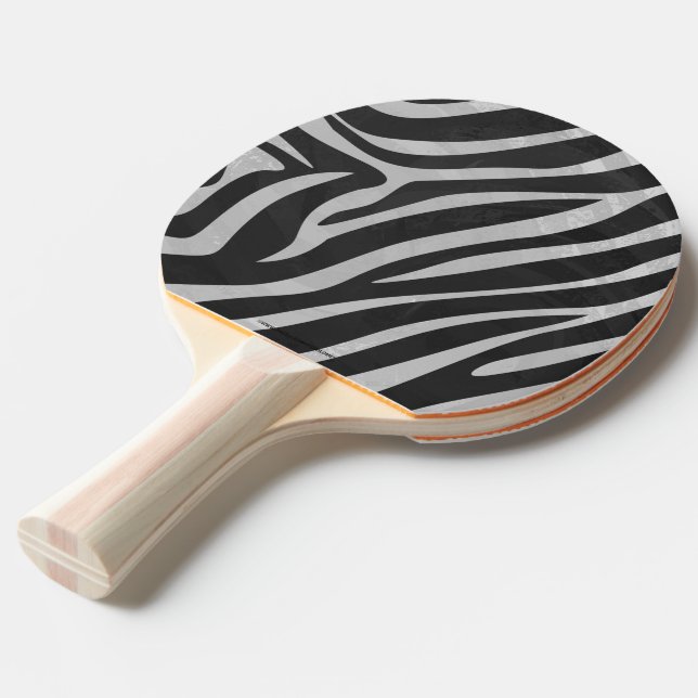 Raquette De Ping Pong Zebra noir et gris clair (Devant Angle)