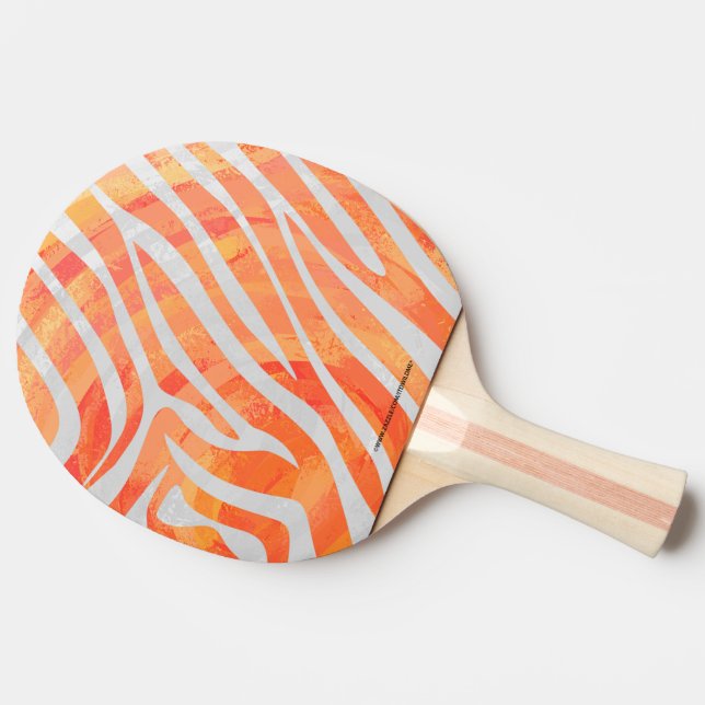 Raquette De Ping Pong Zebra Orange and White Print (Côté)