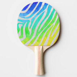 Raquette De Ping Pong Zebra Rainbow et White Print